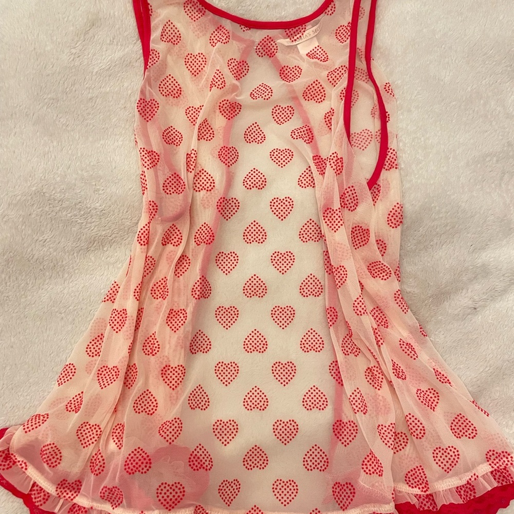 🐰Victoria Secret Heart Mesh Babydoll lingerie top